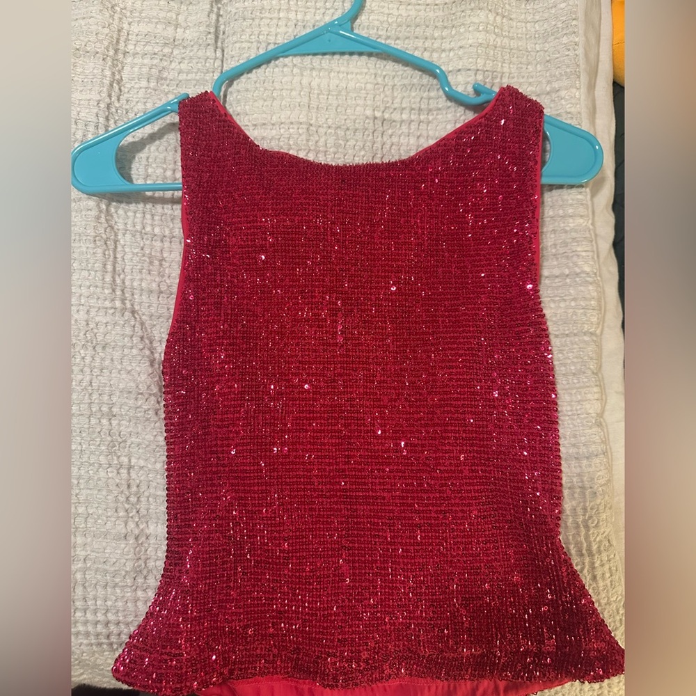 Lovers and Friends Selma Top in Magenta Pink (Sequins), Perfect for NYE